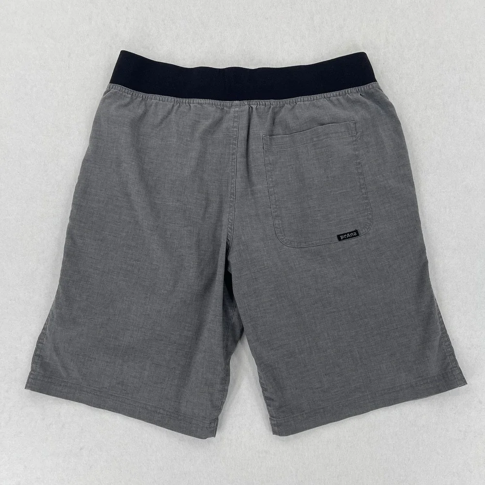 Prana Vaha Shorts Mens Small Gray Performance Stretch Yoga Workout Athletic